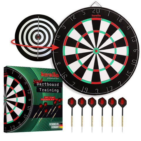Karella - Dartboard Training Set inkl. 2 Satz Steeldarts