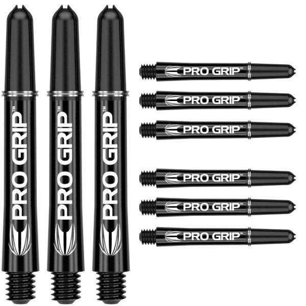 TARGET PRO GRIP - BLACK - MEDIUM - 9 Stück Dart Shafts