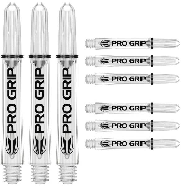 TARGET PRO GRIP - CLEAR - SHORT - 9 Stück Dart Shafts