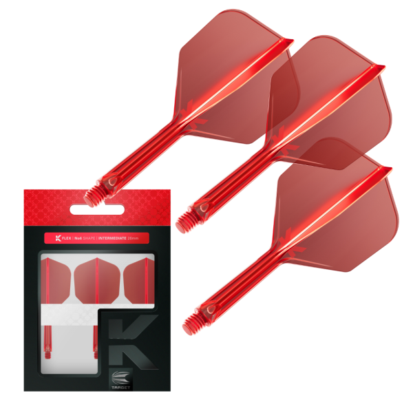 TARGET K-FLEX - RED - SHORT - No 6 Shape - shaft/flight one piece